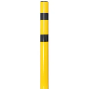 Słupek parkingowy blokujący U-12c | metalowy, 120(80) cm, do wkopania, drogowy, żółto-czarny